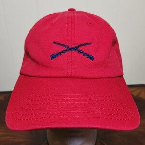Sea Island Bullseye Embroidered Rifle Hat Dad Cap Adjustable Strap In Red